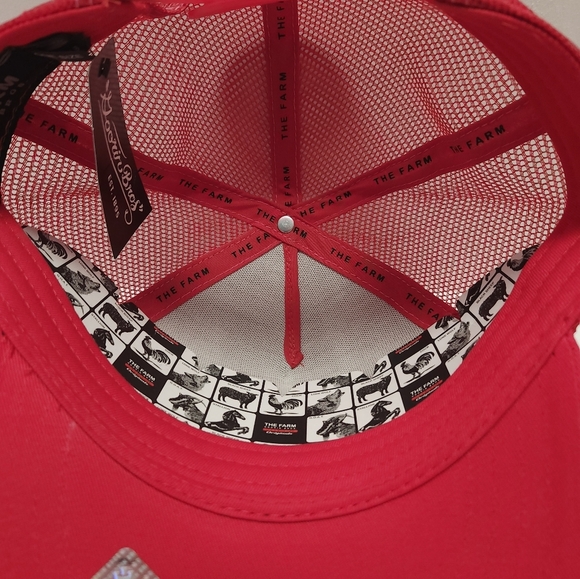 Goorin Bros The Farm SnapBack Trucker Hat Red NEW Rooster Chicken - Picture 5 of 7
